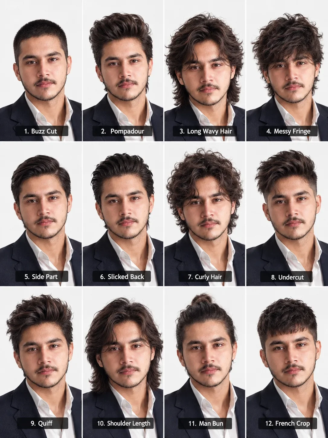 12 Hairstyles, One Face — Ultimate Hair Transformation Grid preview example result