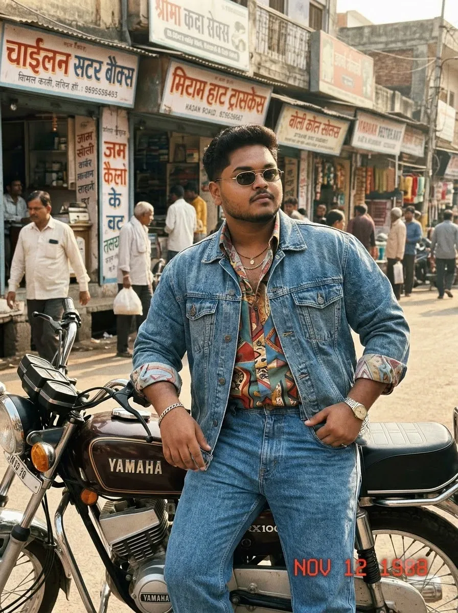 1980s Bike Lover AI Photo Prompt preview example result
