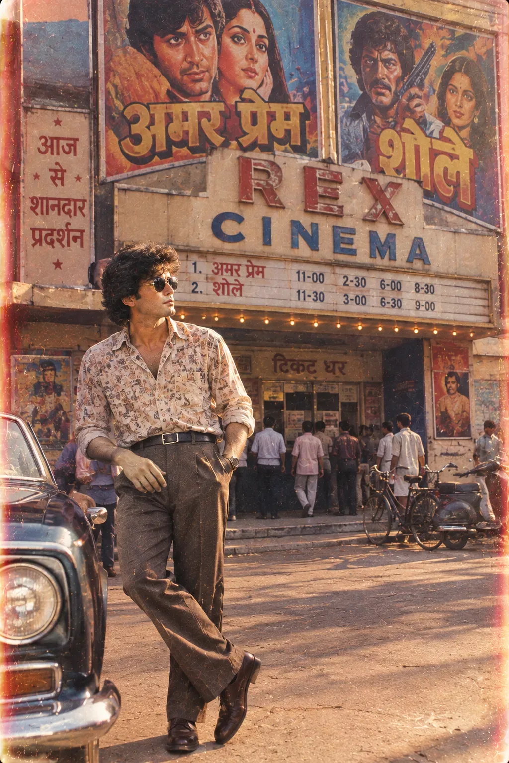 1980s Bollywood Film Poster AI Photo Prompt preview example result