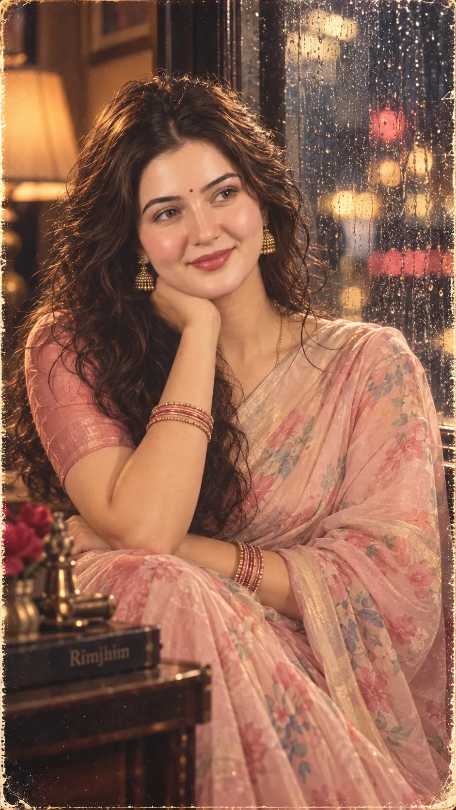 1980s Bollywood Romantic Portrait AI Photo Prompt preview example result