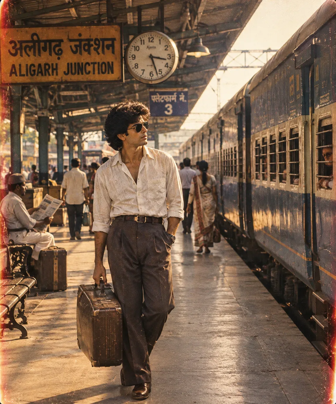 1980s Railway Platform AI Photo Prompt preview example result