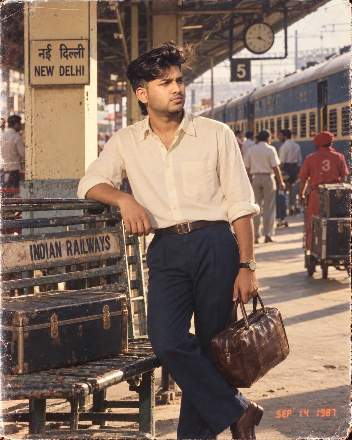 1980s Railway Station Memories AI Photo Prompt preview example result