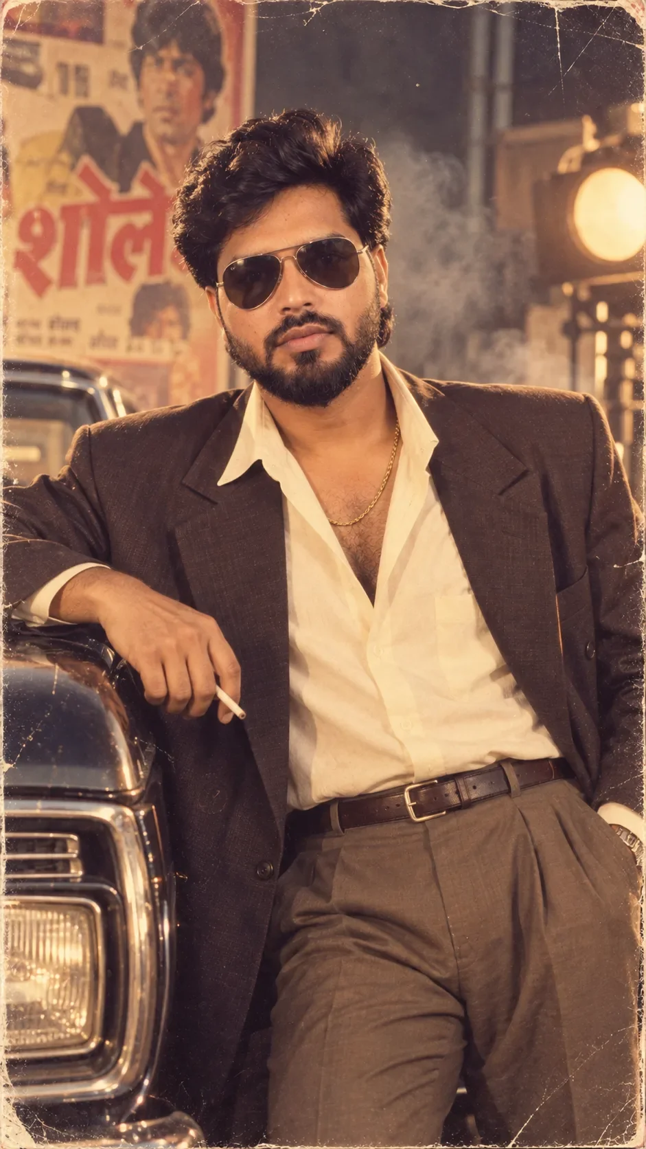 1980s Retro Bollywood Star AI Photo Prompt preview example result