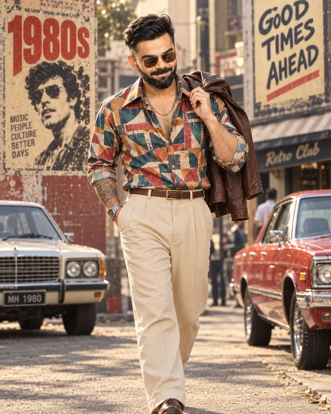 1980s Vintage Indian Chai Tapri Street Aesthetic AI Photo Prompt preview example result