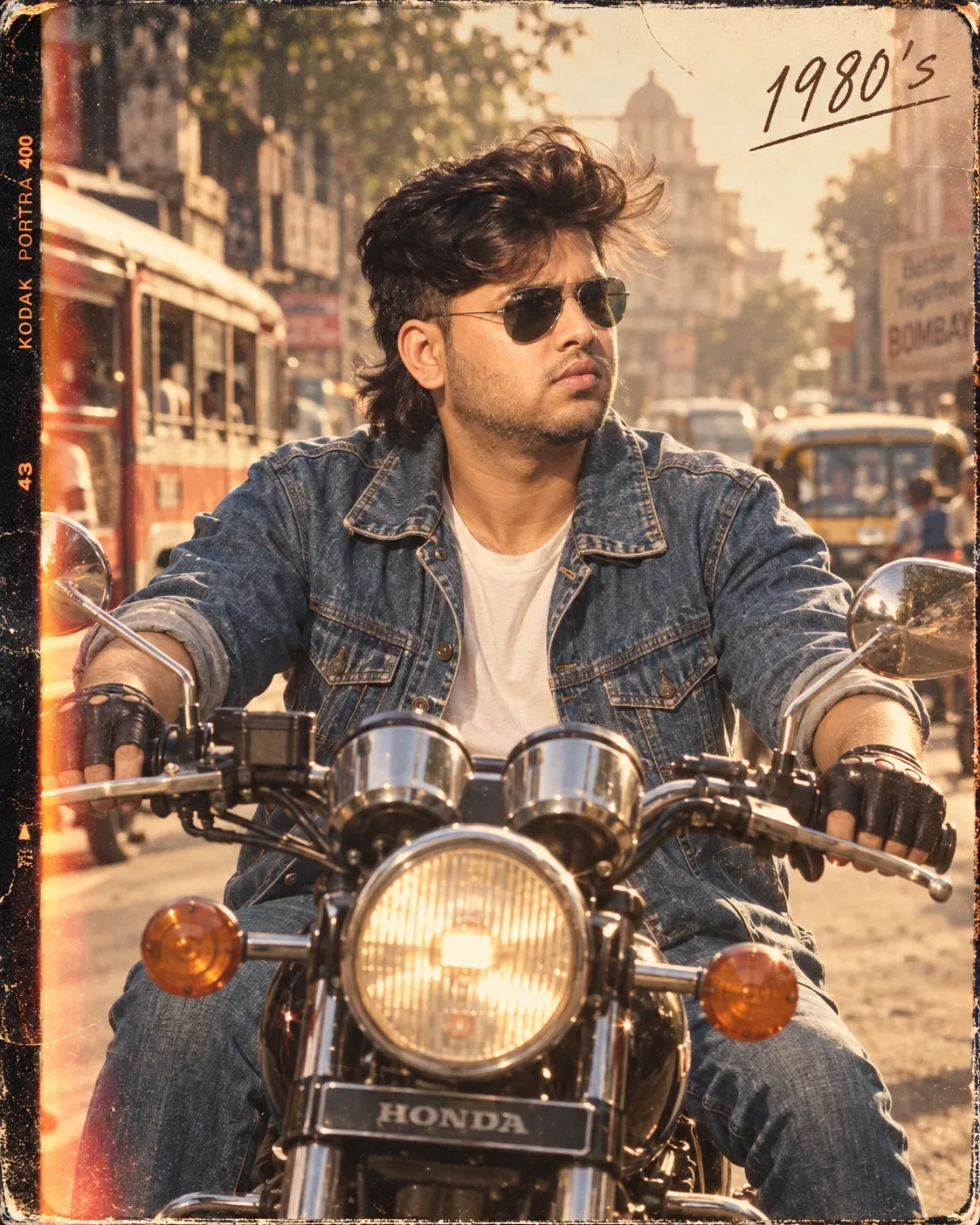1980s Vintage Motorcycle Ride AI Photo Prompt preview example result
