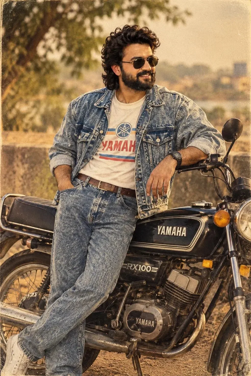 1980s Vintage Retro Boy with Classic Car AI Photo Prompt preview example result