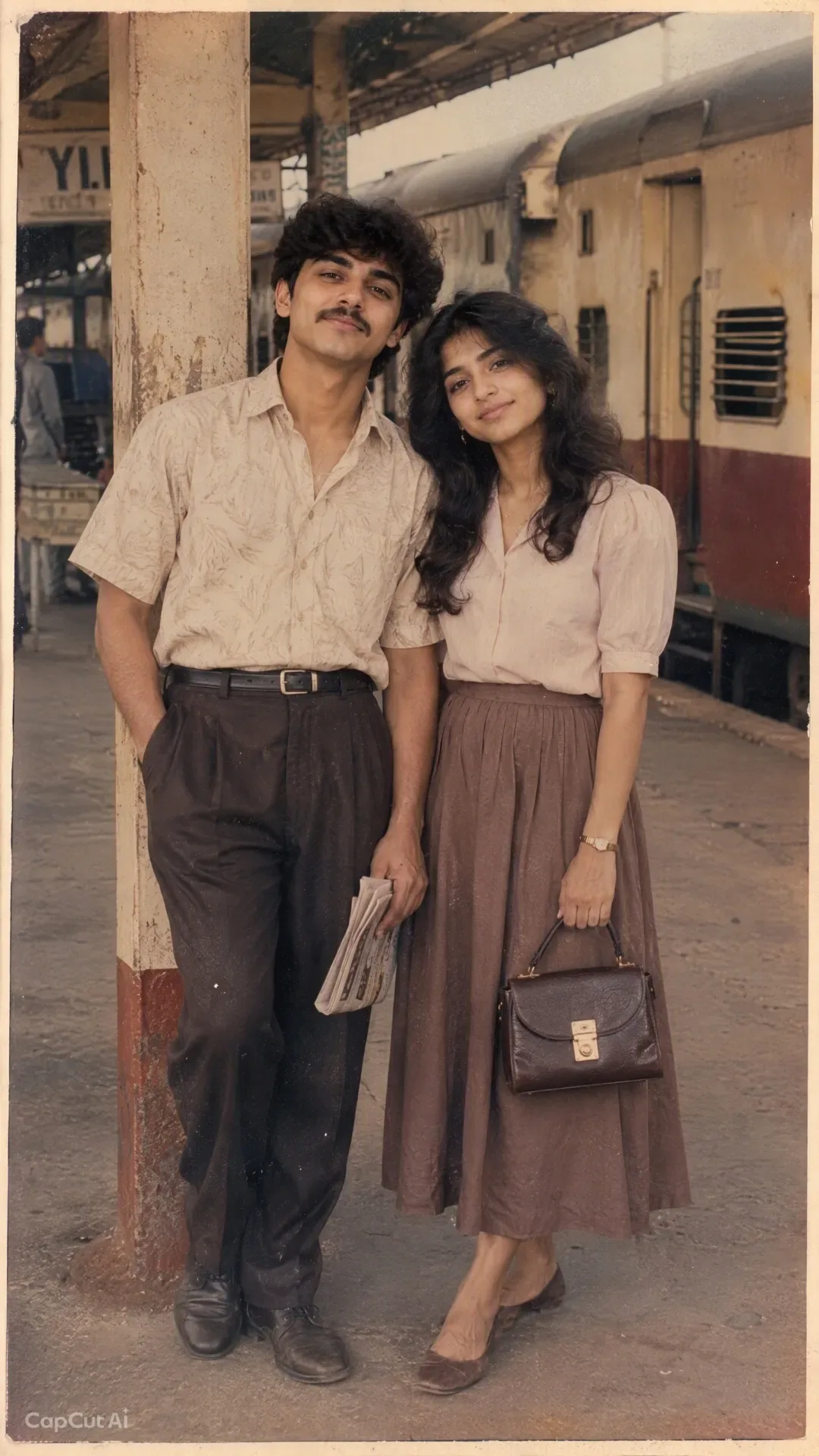 1990s Railway Station Couple AI Photo Prompt preview example result