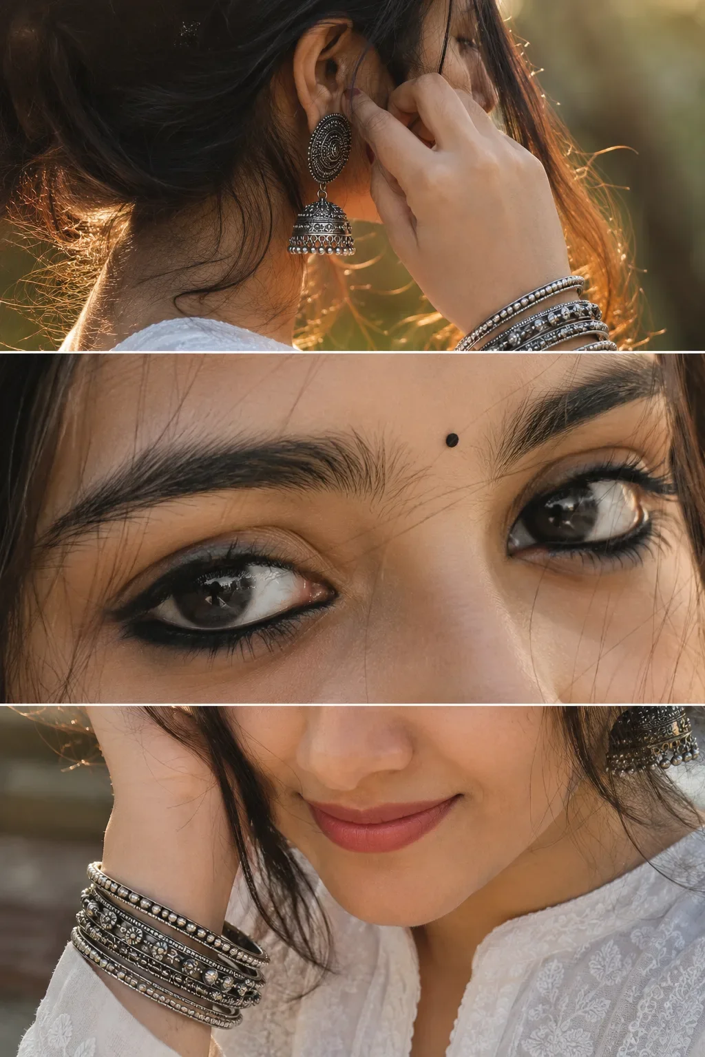 3-Panel High-Fashion Editorial Studio Portrait Collage AI Prompt preview example result