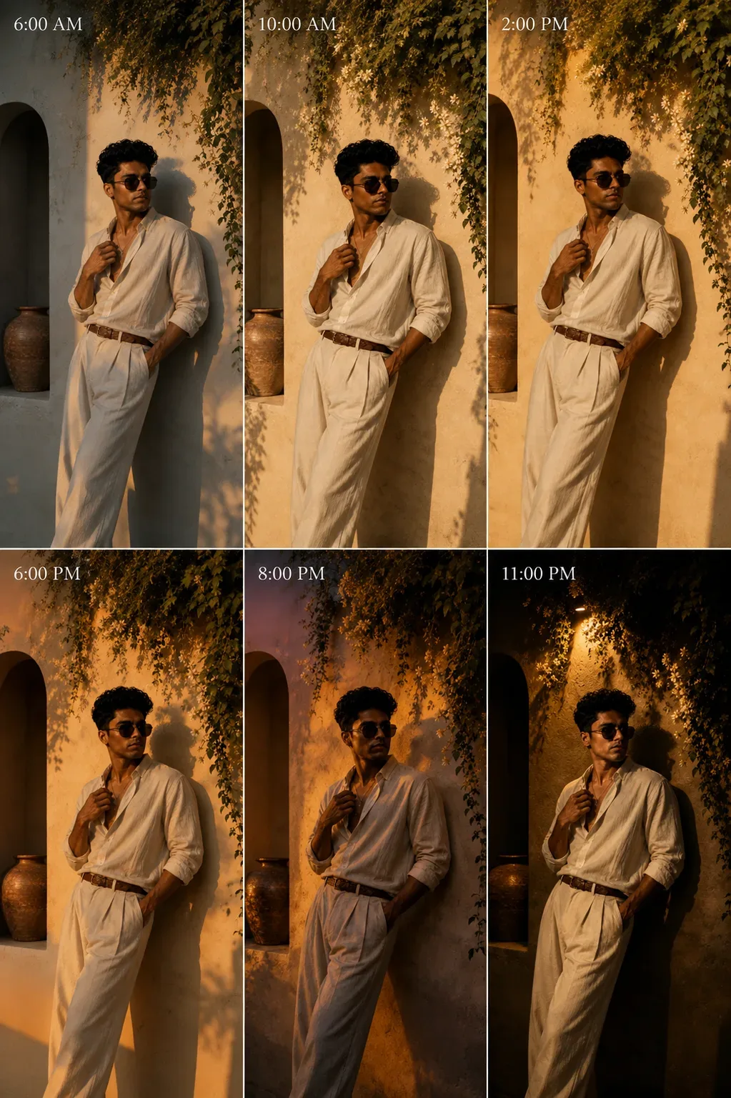 6 Panel Timecollapse Potrait AI Photo Prompt preview example result