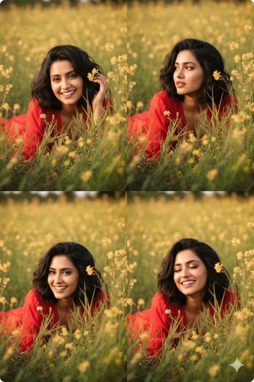Collage of women in between flowers free gemini ai prompt copy paste