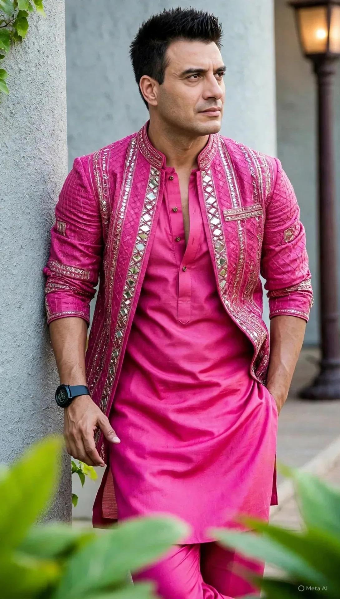 8K Ultra Realistic Photo, Same Man Face From Reference Image, Handsome Indian Man With Short Spiky Hair, Confident Expre AI Photo Prompt preview example result