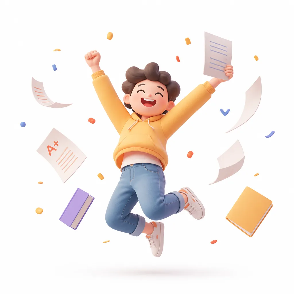 ["A 3D Style Celebration Icon With Flying Papers AI Photo Prompt generated preview