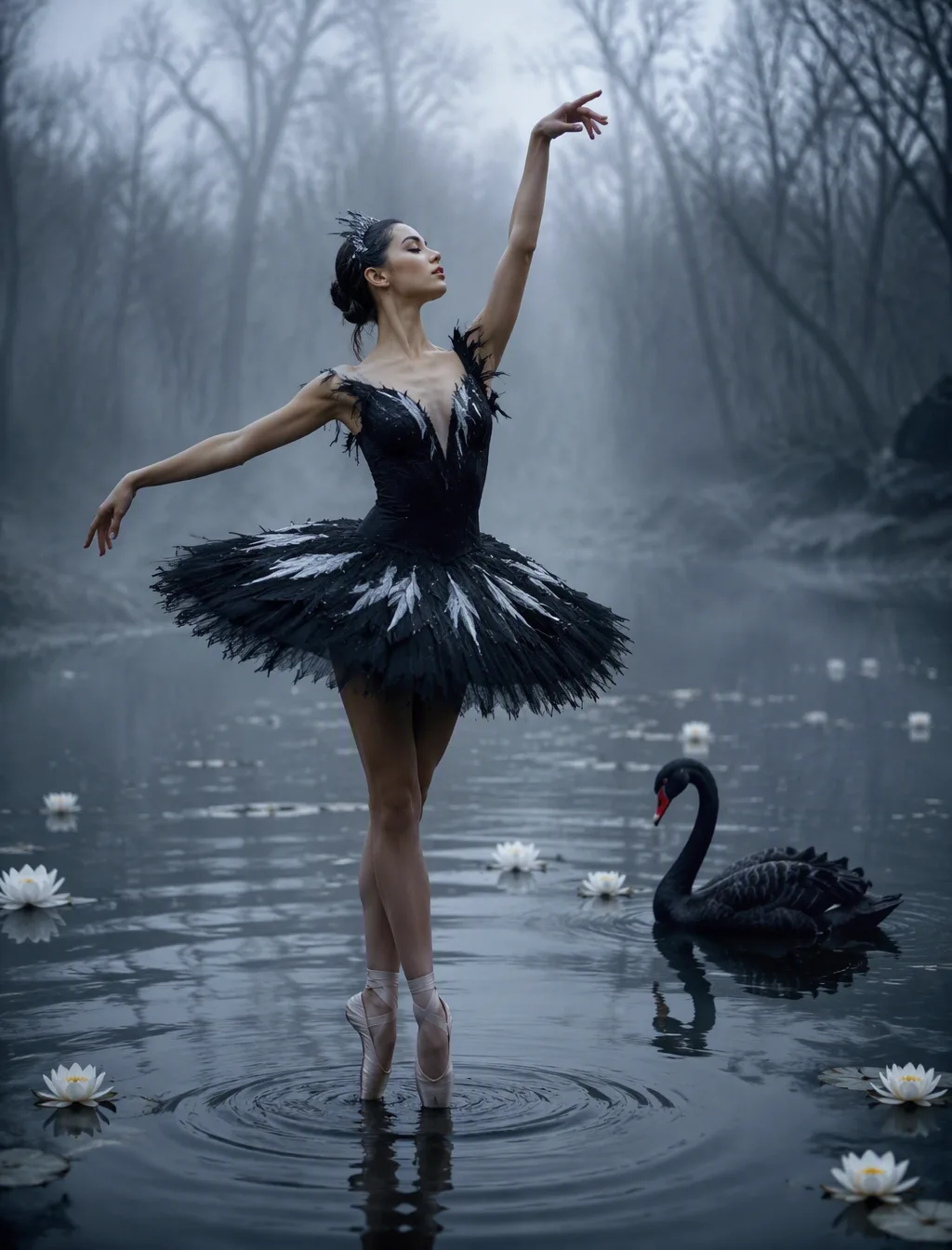 A Ballerina Gracefully Dancing In The AI Photo Prompt generated preview