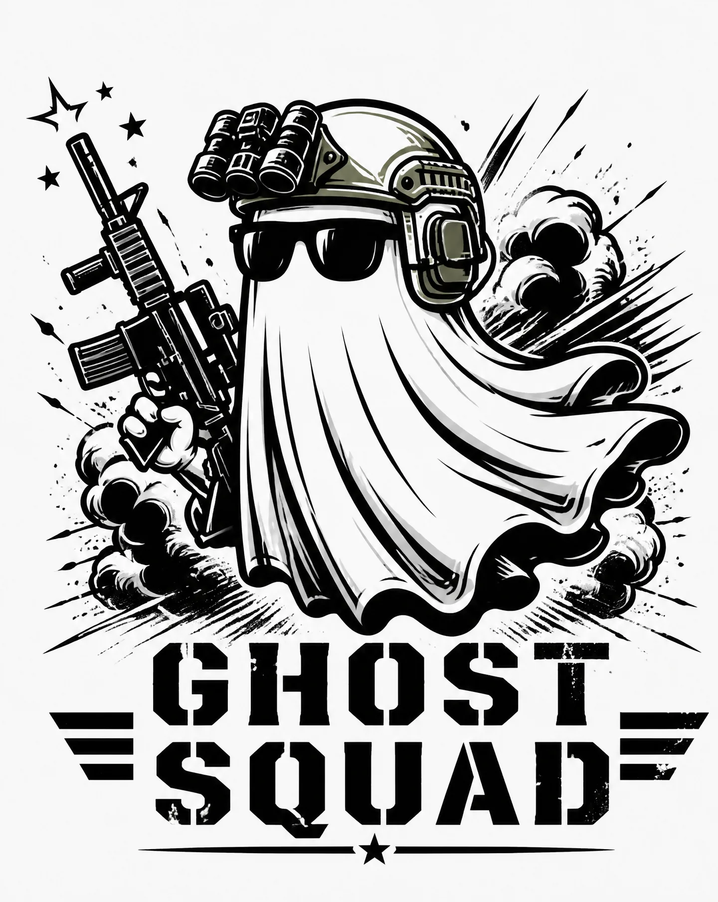 "A Bold Badass Cartoon-Style Ghost Illustration AI Photo Prompt generated preview