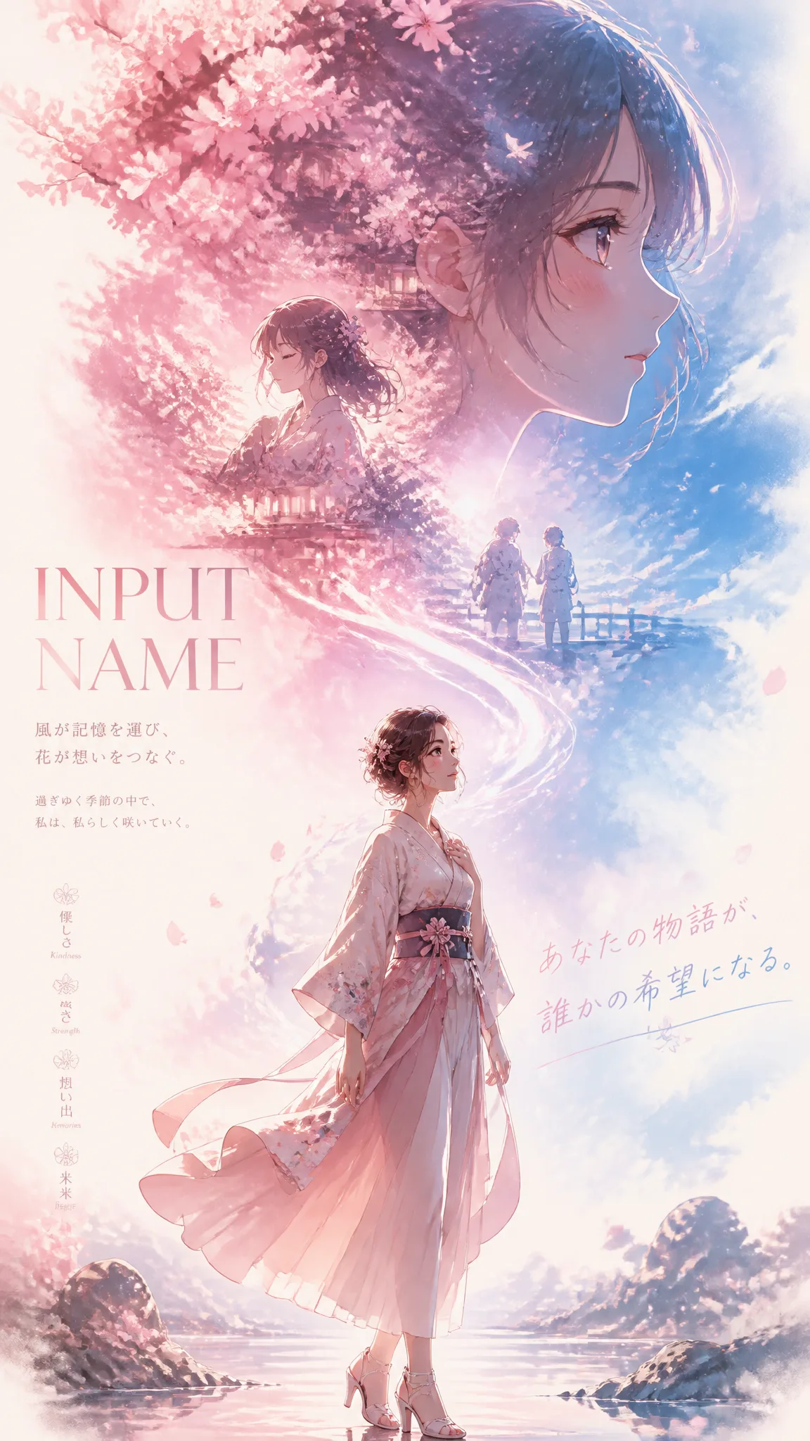 A Character Promotional Poster Titled Input Name AI Photo Prompt generated preview