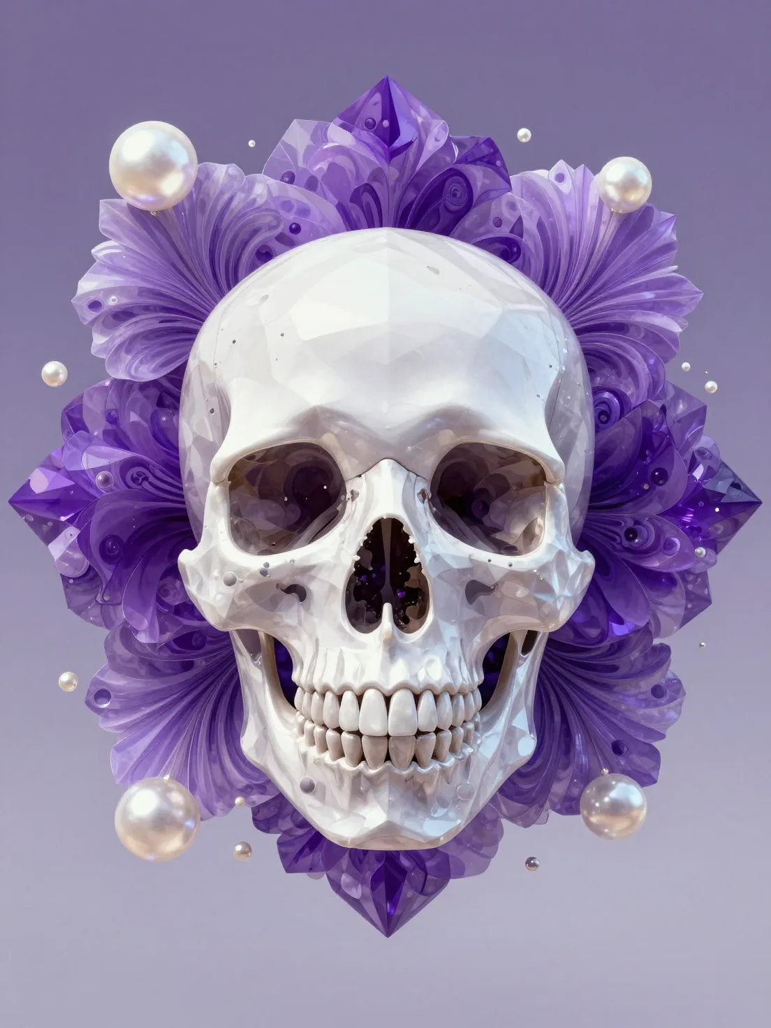 A Crystal Skull Depicted In An AI Photo Prompt generated preview