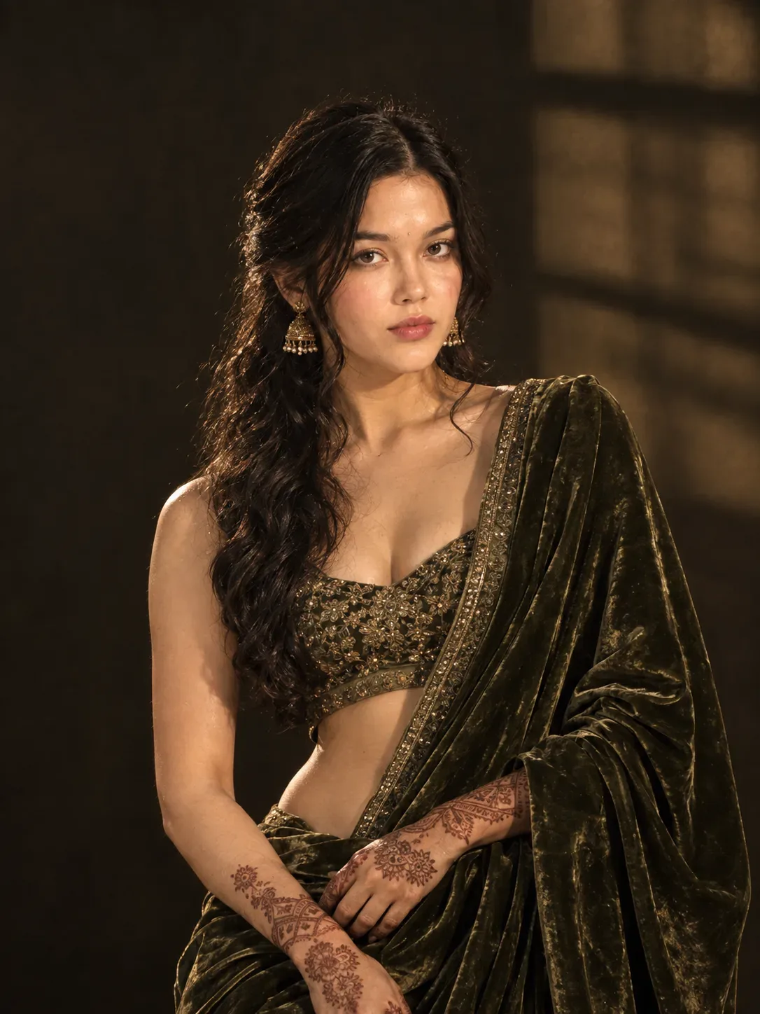 A Detailed High-fashion Studio Photograph Of A Woman Posing Gracefully AI Photo Prompt preview example result
