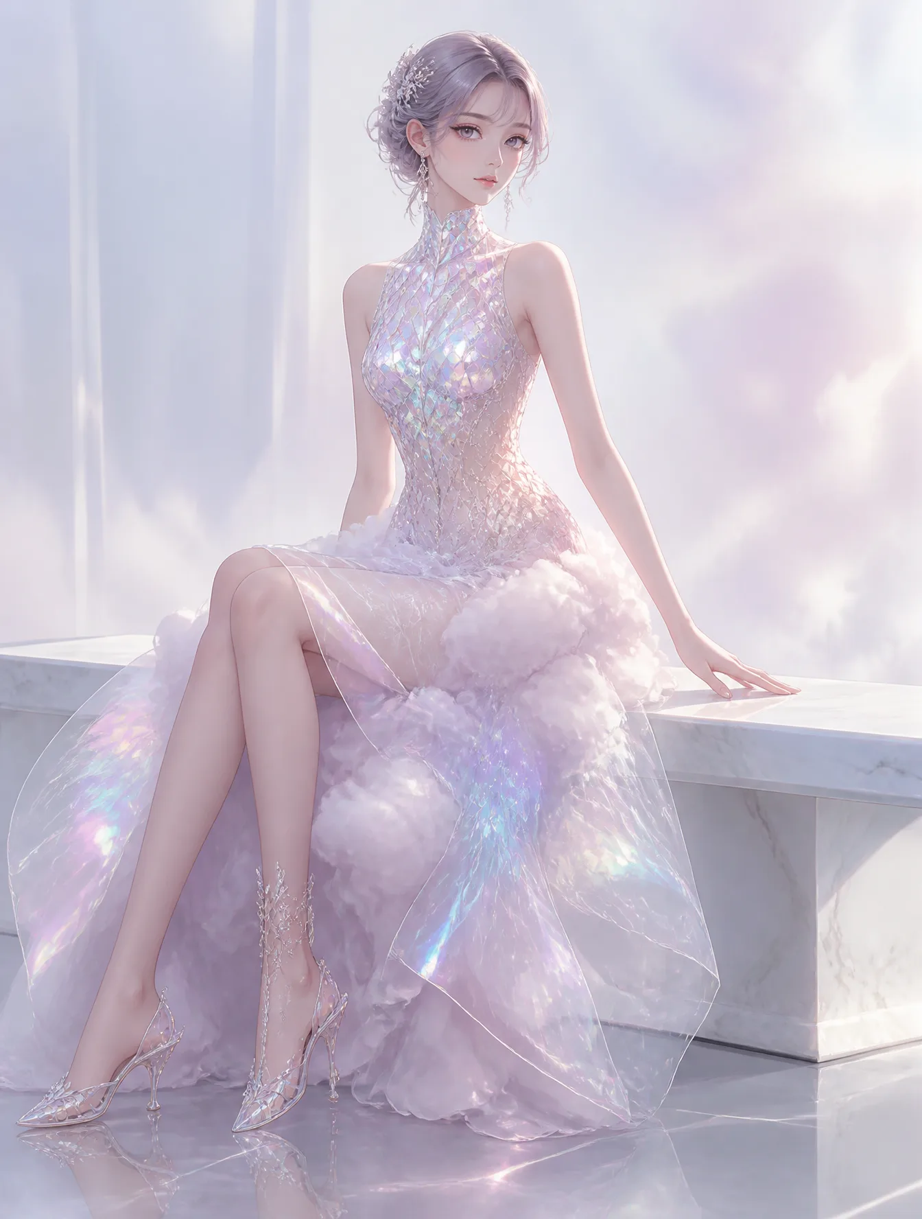 A Dreamy Anime Fashion Illustration Highlighting AI Photo Prompt generated preview
