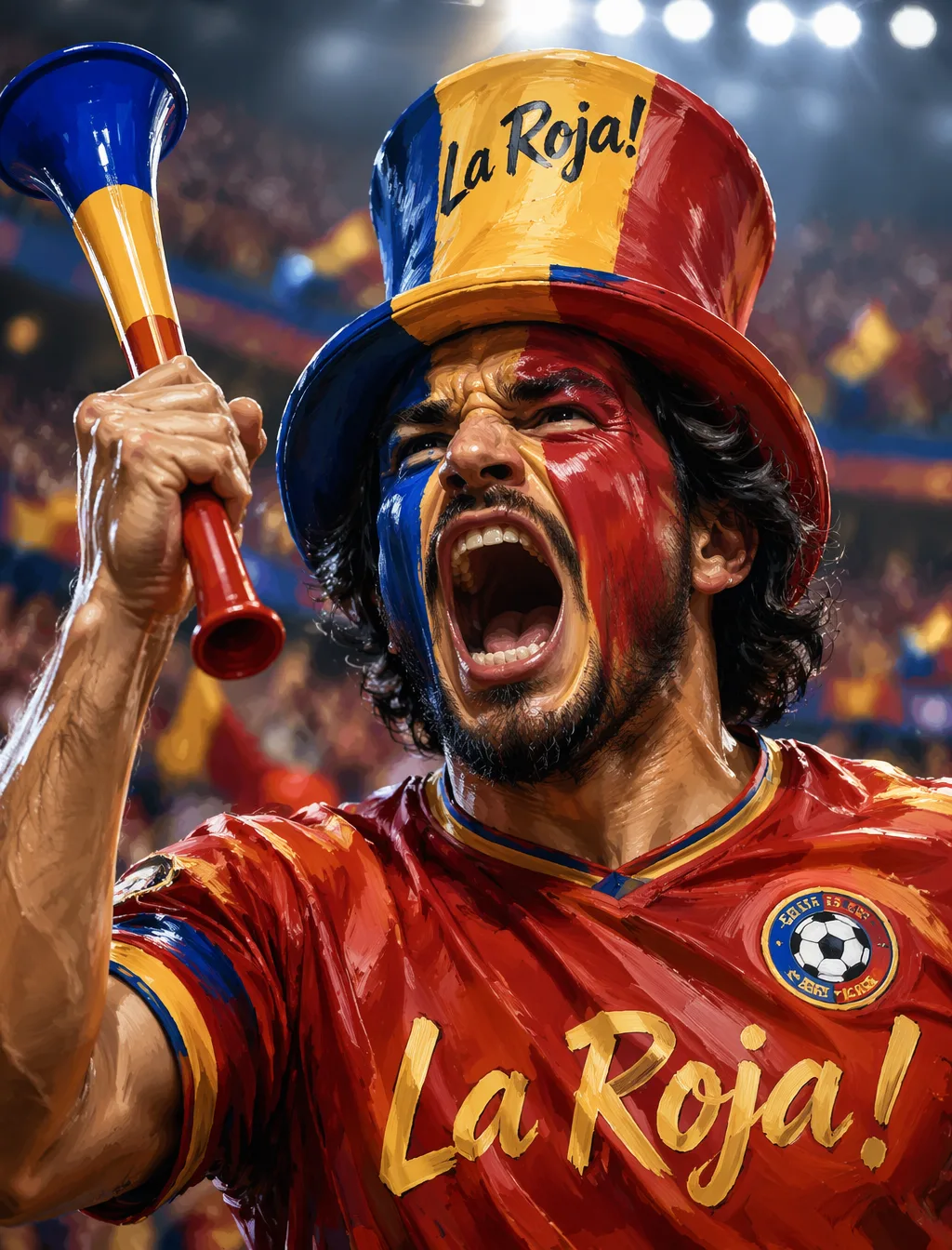 A Fervent Football Supporter With Face AI Photo Prompt generated preview