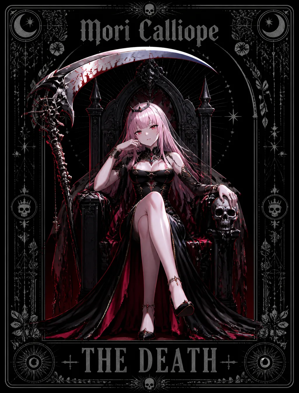 A Gothic Anime Death Card Presents AI Photo Prompt generated preview
