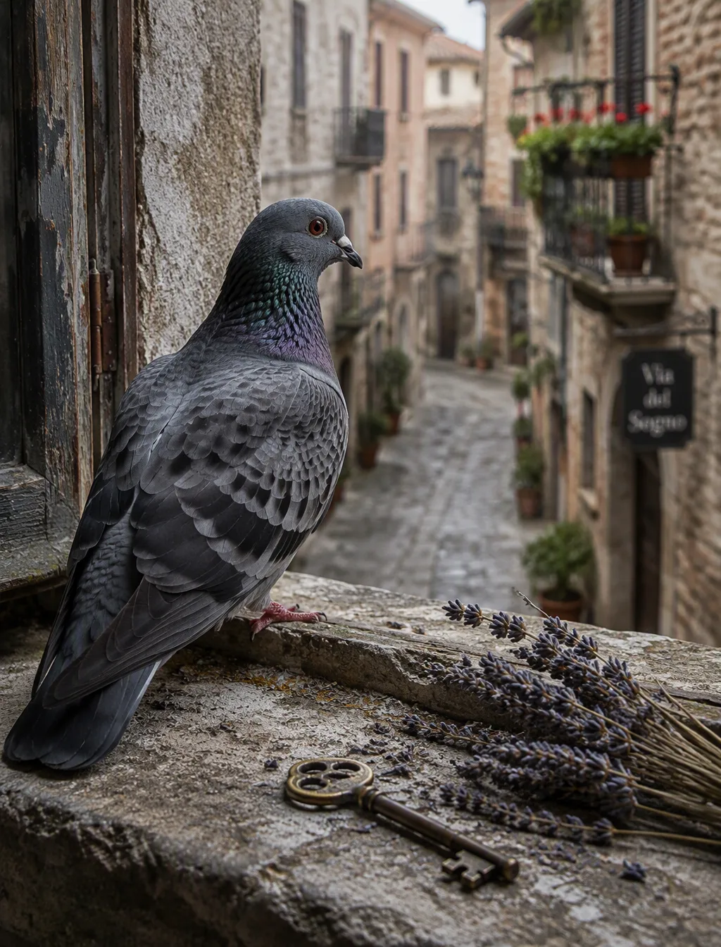 A Gray Dove With Iridescent Plumage AI Photo Prompt generated preview