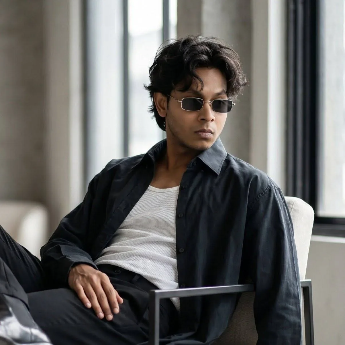 A High-fashion Editorial Shot Of A Handsome Young Man AI Photo Prompt preview example result