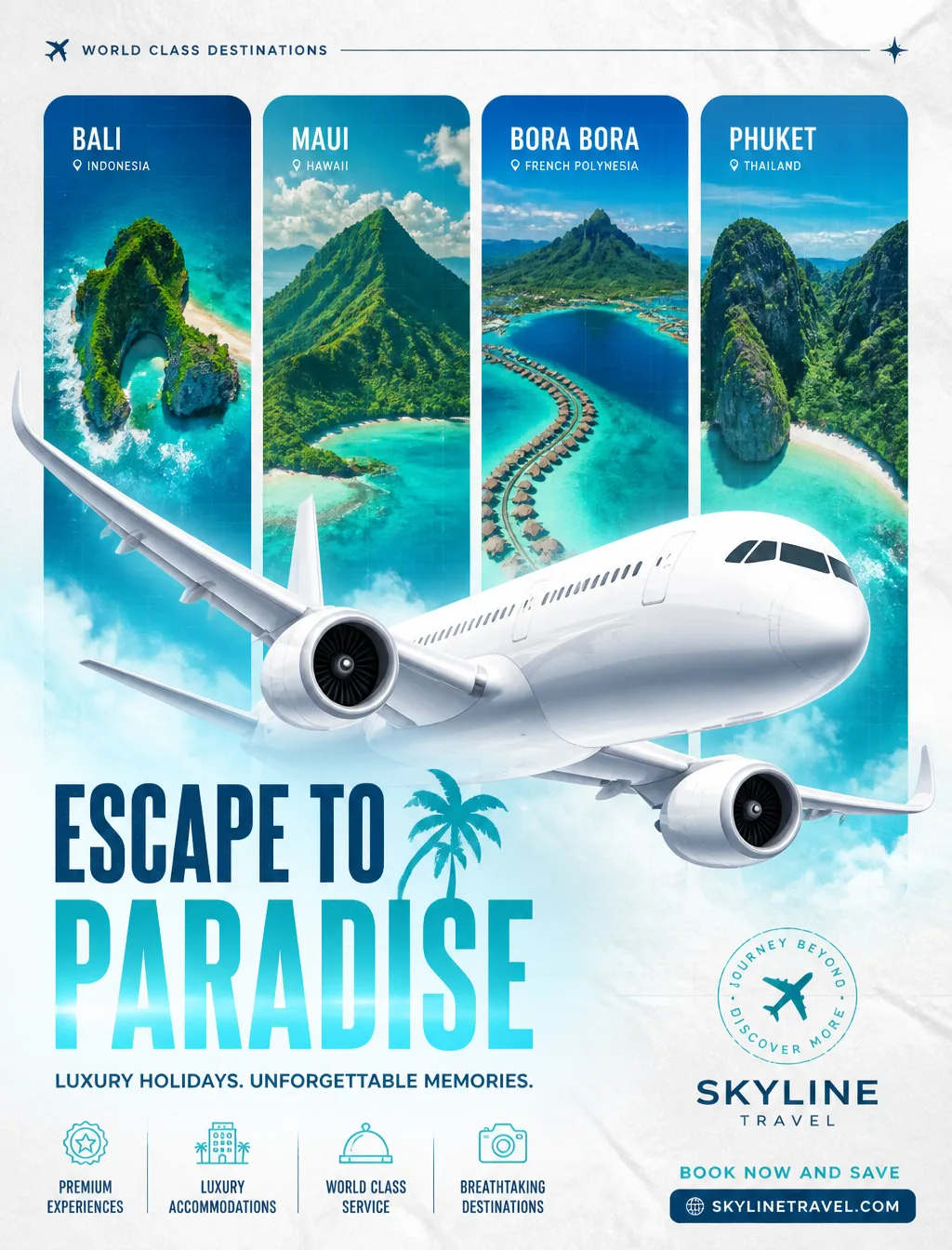 A High-Gloss Travel Promotion Poster Features A Sleek AI Photo Prompt generated preview
