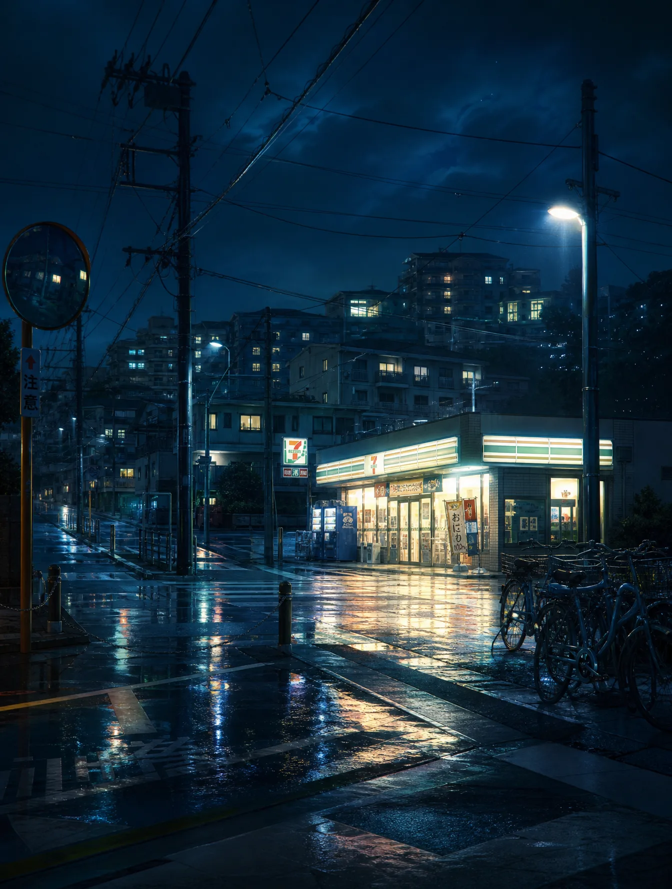 A Lonely 24-Hour Convenience Store Glowing AI Photo Prompt generated preview