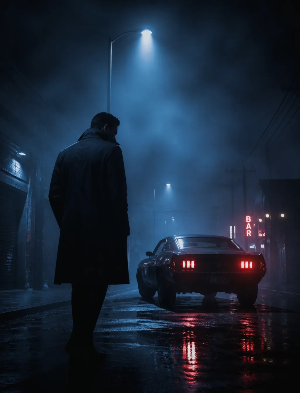 A Man In Night A Street AI Photo Prompt generated preview