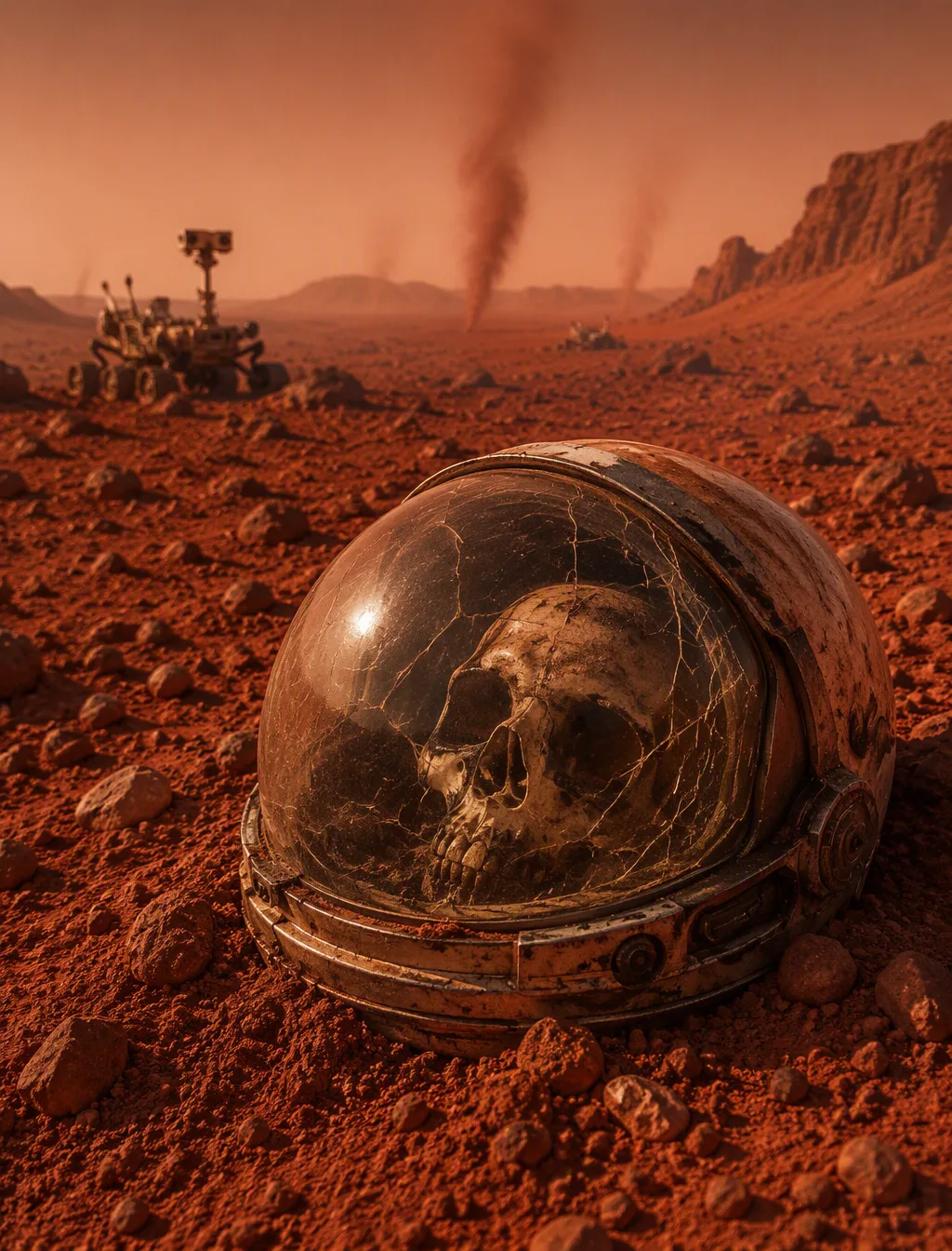 A Photograph Depicts A Desolate Martian AI Photo Prompt generated preview