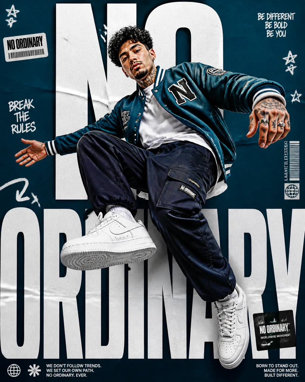 A Premium 4:5 Urban Streetwear Editorial Advertising Poster AI Photo Prompt generated preview