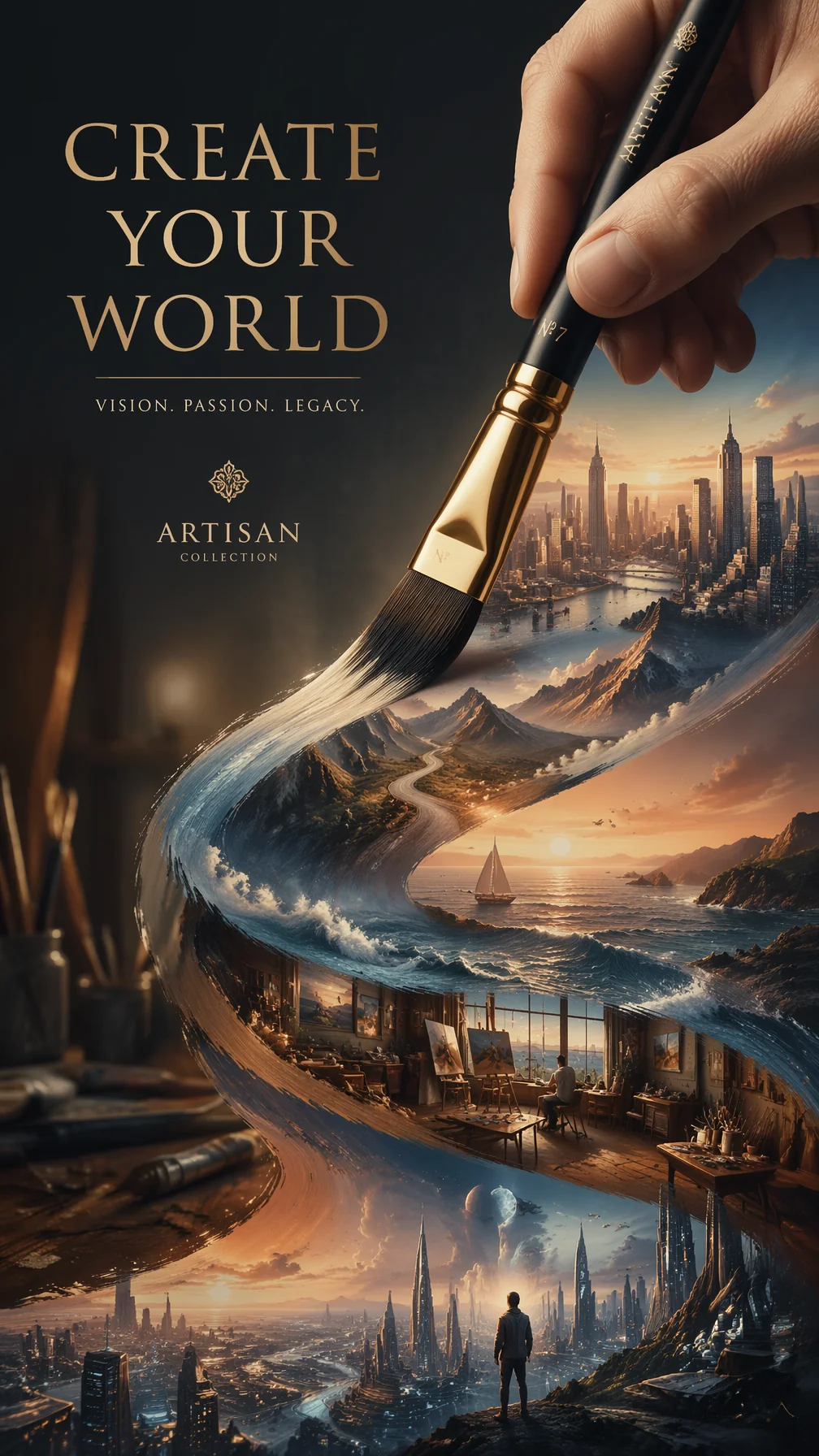 A Premium 9:16 Art-Supplies Advertising Poster AI Photo Prompt generated preview