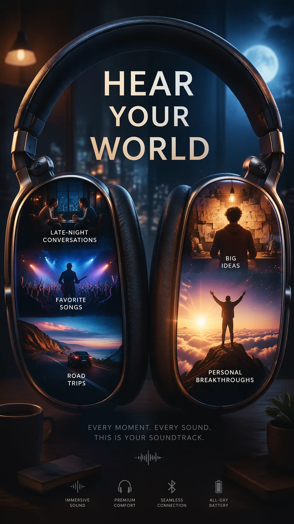 A Premium 9:16 Audio Advertising Poster AI Photo Prompt Edition 2 generated preview