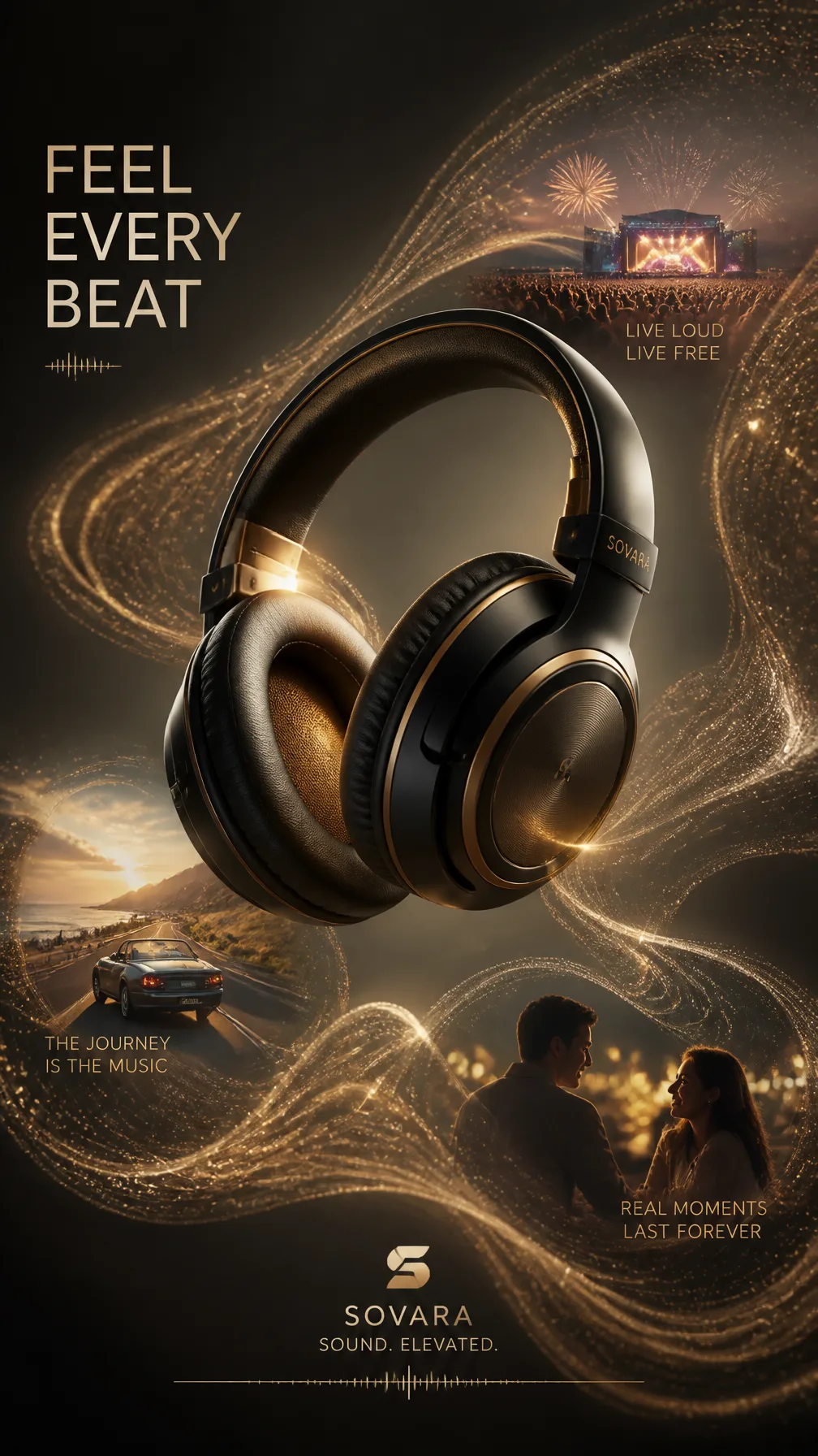 A Premium 9:16 Audio Advertising Poster AI Photo Prompt generated preview