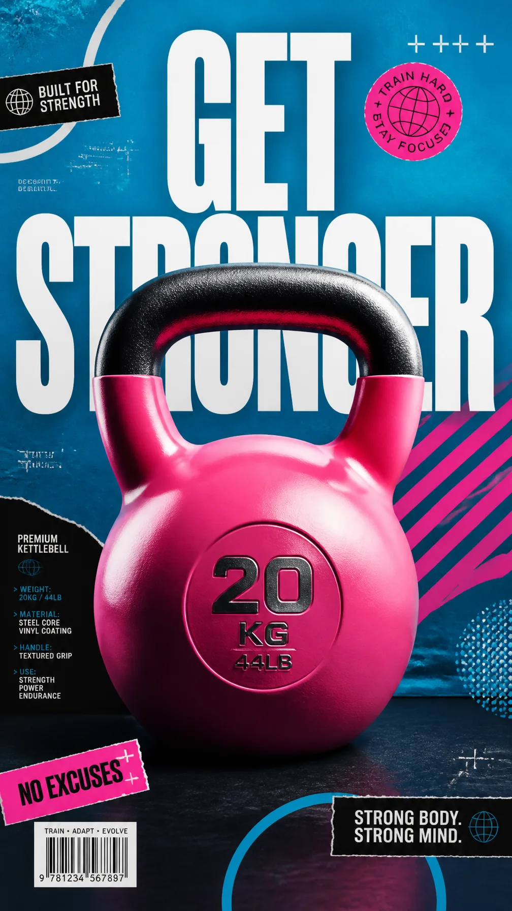 A Premium 9:16 Fitness Accessories Advertising Poster AI Photo Prompt generated preview