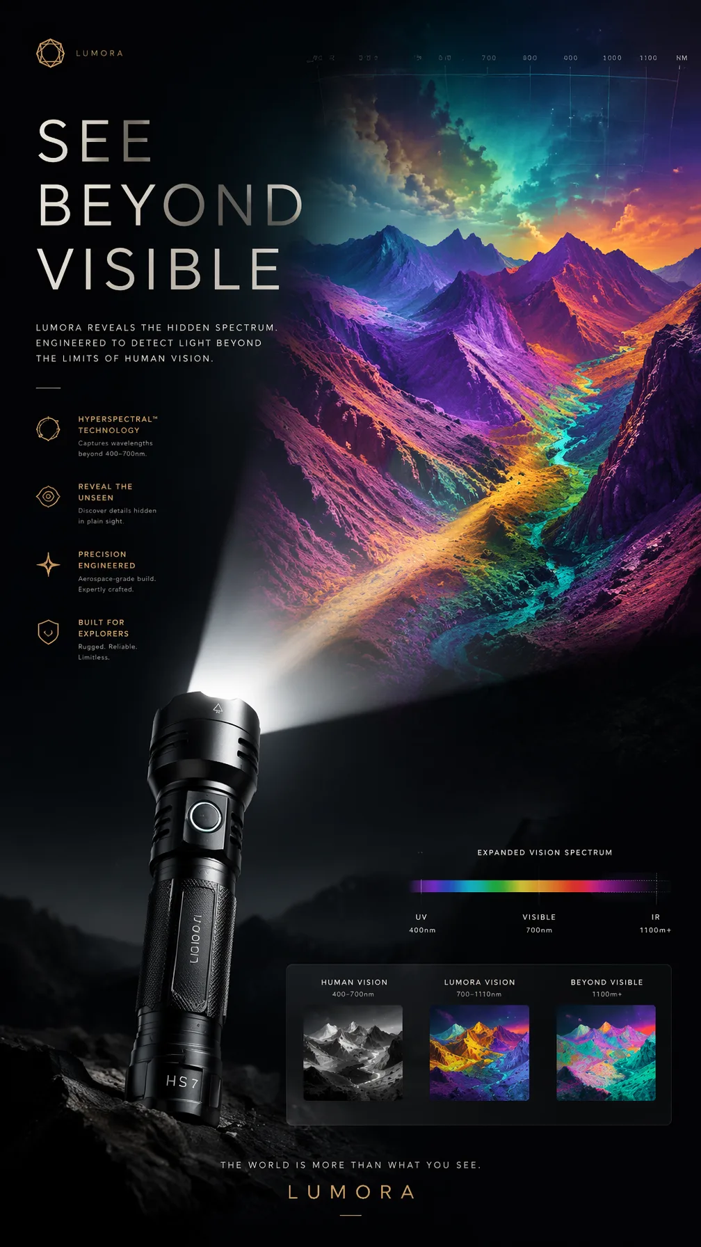 A Premium 9:16 Flashlight Advertising Poster AI Photo Prompt generated preview
