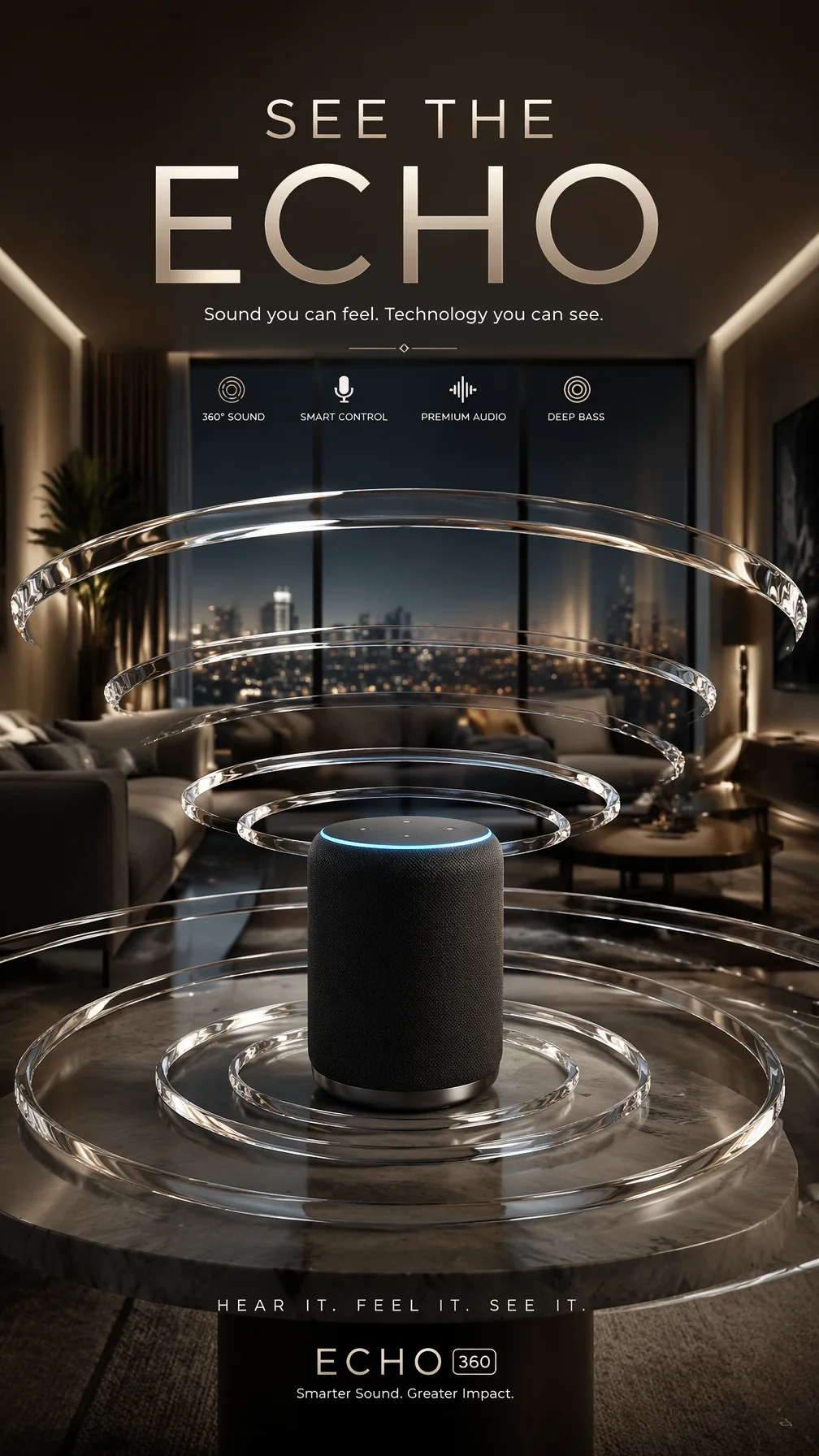 A Premium 9:16 Speaker Advertising Poster AI Photo Prompt generated preview