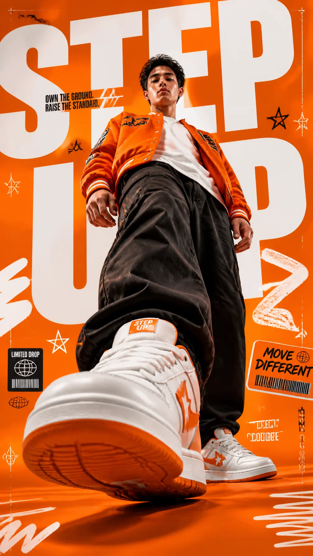A Premium 9:16 Streetwear Advertising Poster AI Photo Prompt generated preview