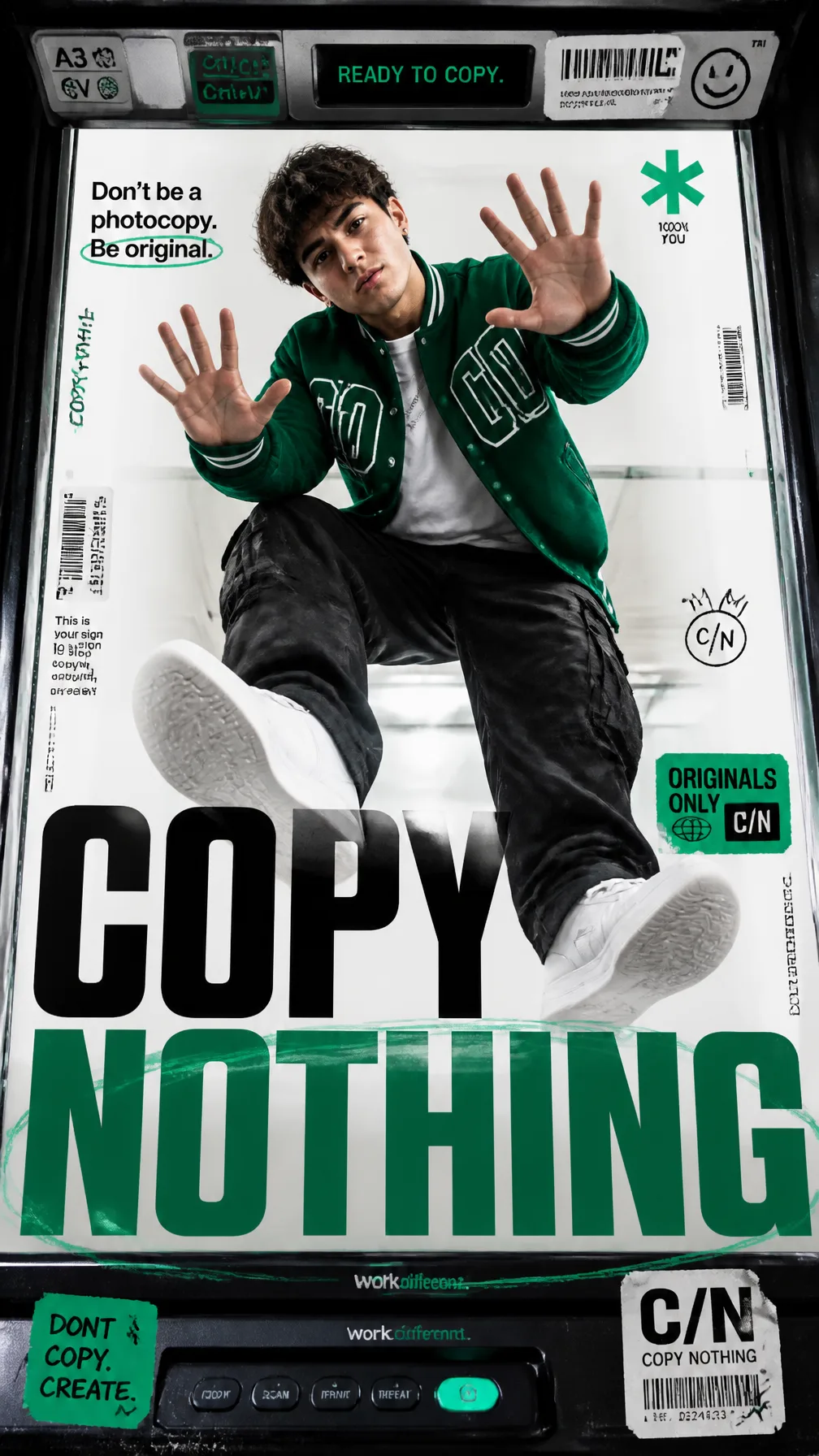 A Premium 9:16 Streetwear Editorial Advertising Poster AI Photo Prompt generated preview