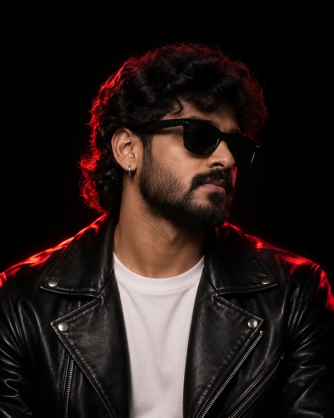 A Premium Cinematic Close-up Fashion Editorial Portrait Of A Stylish Young South Indian Man AI Photo Prompt preview example result