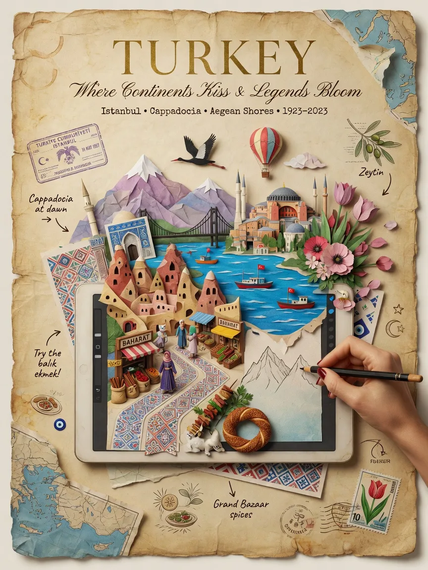 A Premium Vintage Travel Poster Featuring AI Photo Prompt generated preview