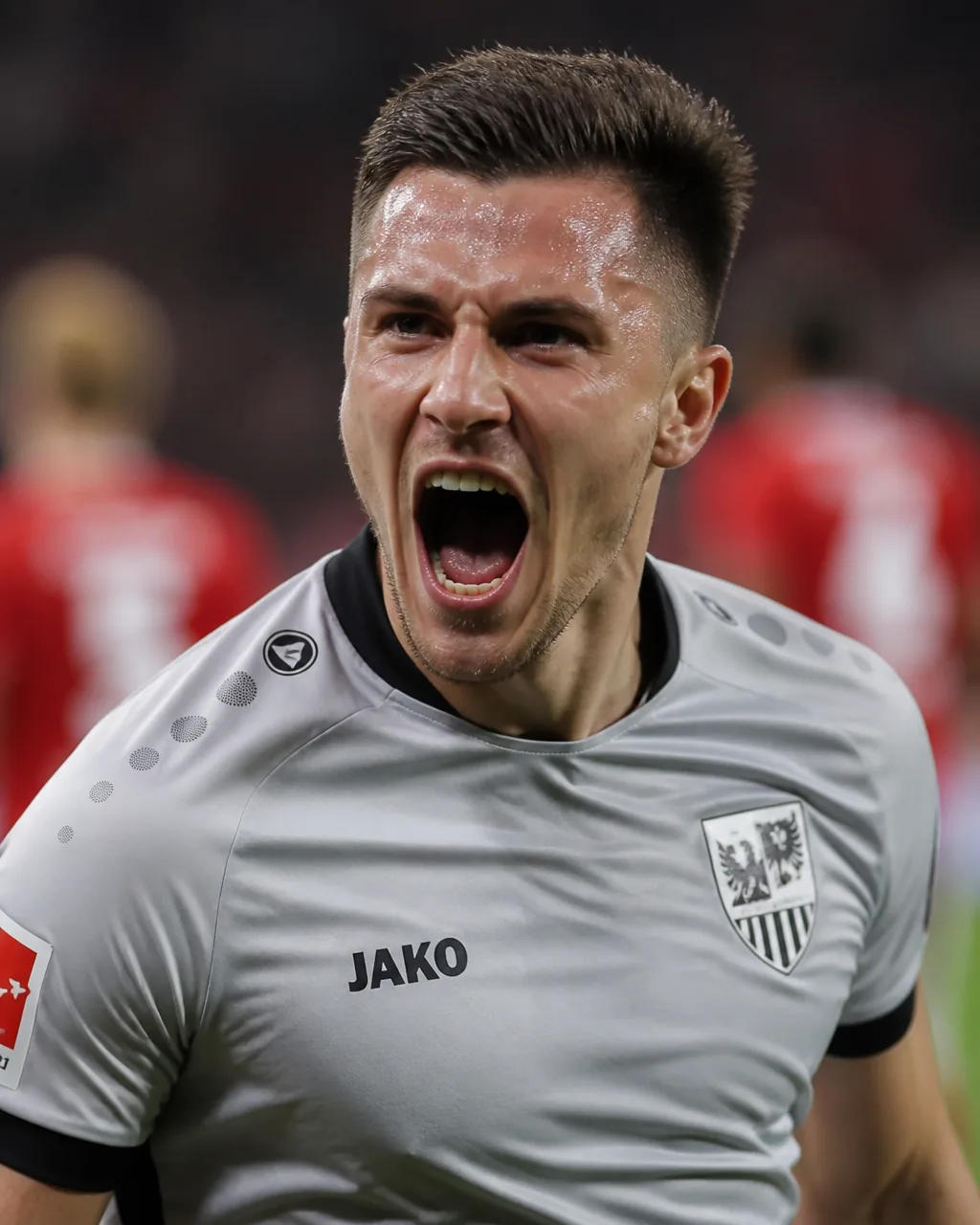 A Professional Soccer Player Celebrates A AI Photo Prompt generated preview