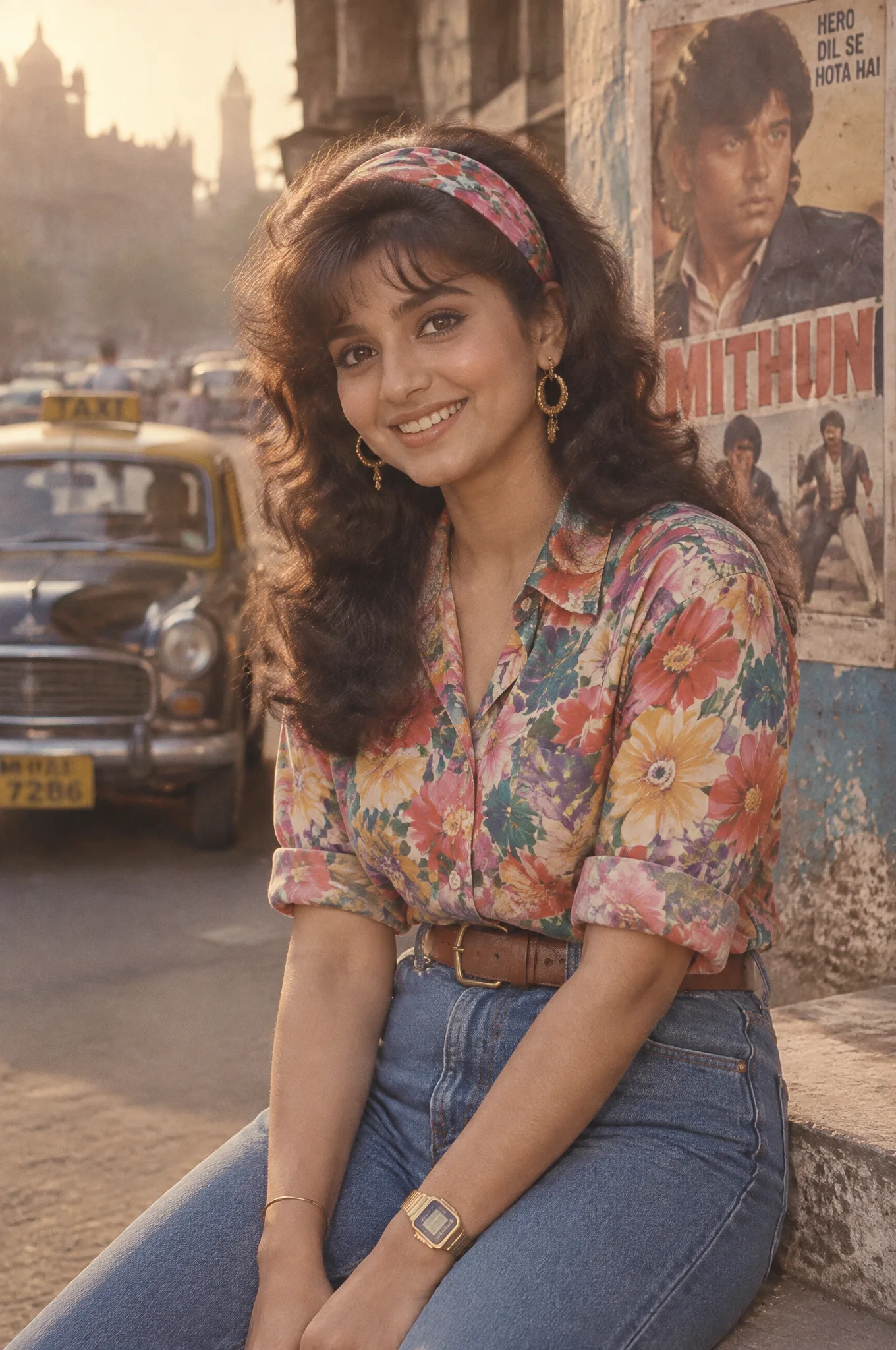A Retro 1980S Bollywood-Style Portrait Of AI Photo Prompt generated preview