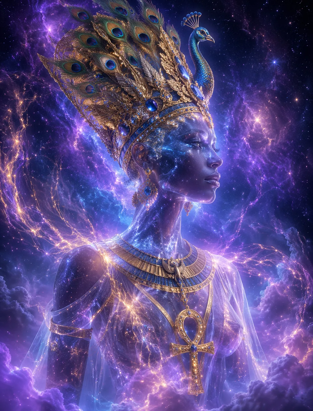 A Semi-Transparent 3D Digital Style Of Nefertiti AI Photo Prompt generated preview