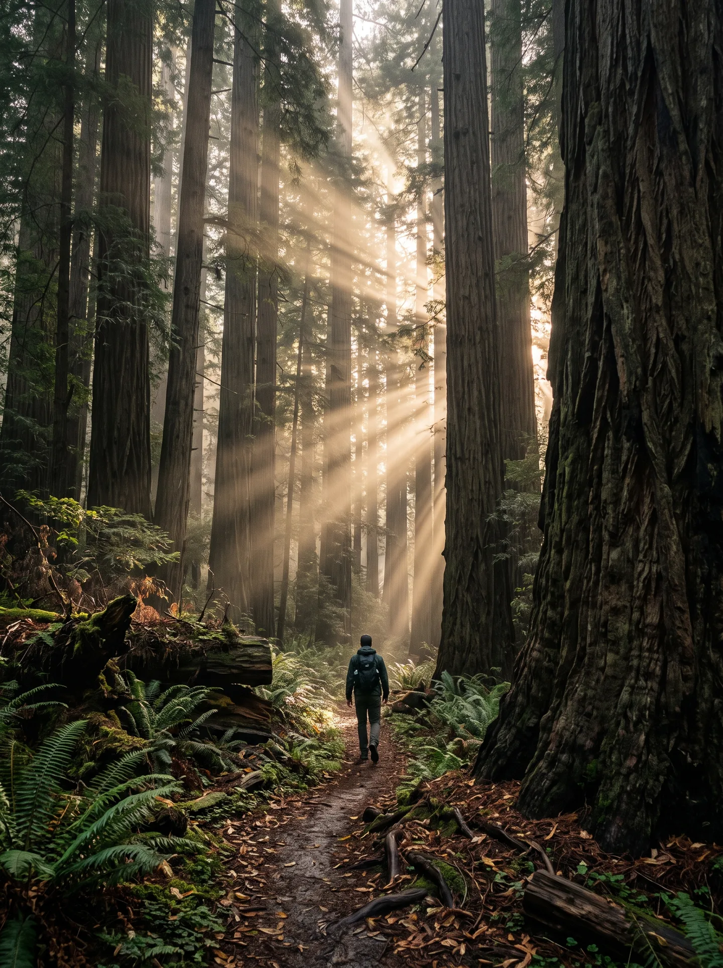 A Solitary Hiker Walks Along A Narrow AI Photo Prompt generated preview
