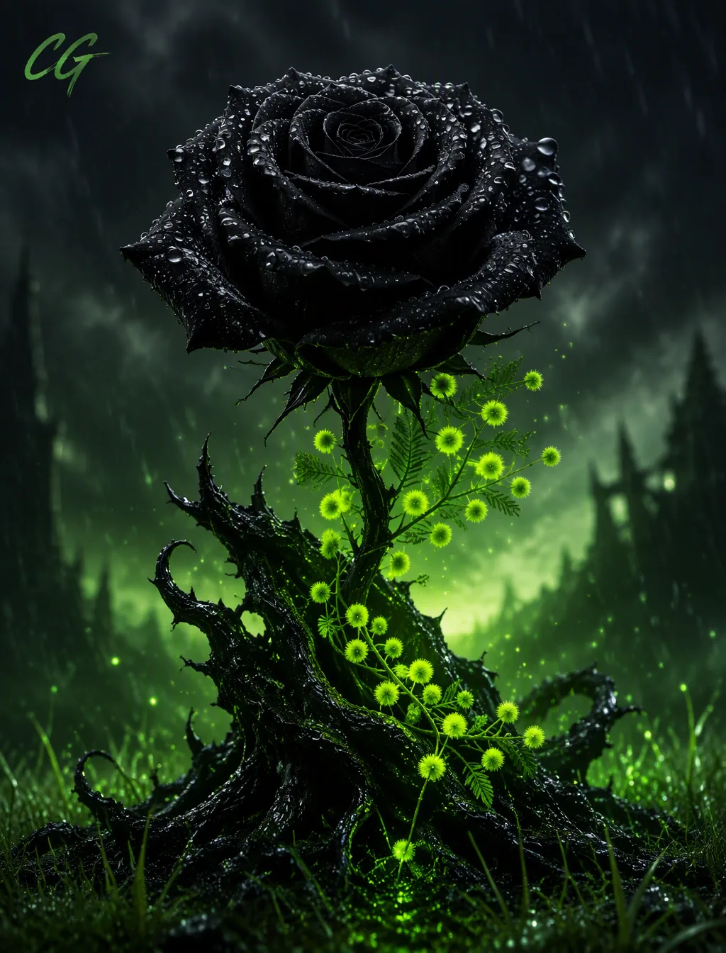 A Strikingly Beautiful Black Rose With AI Photo Prompt generated preview