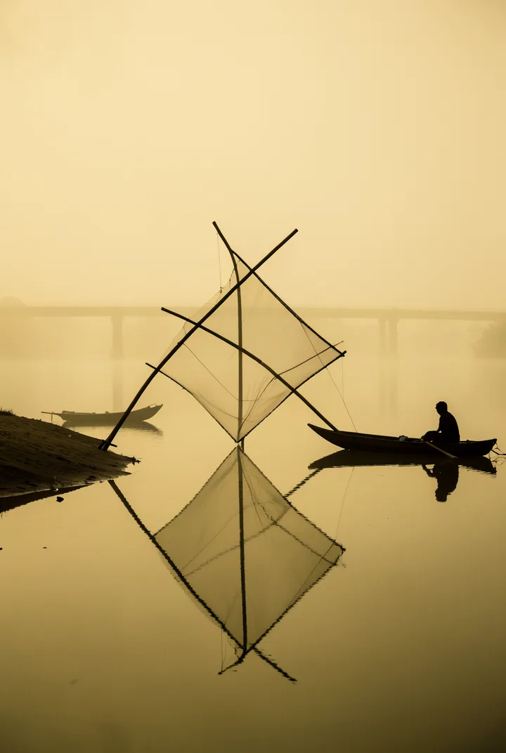 A Tranquil River Landscape Engulfed In A Thick AI Photo Prompt generated preview