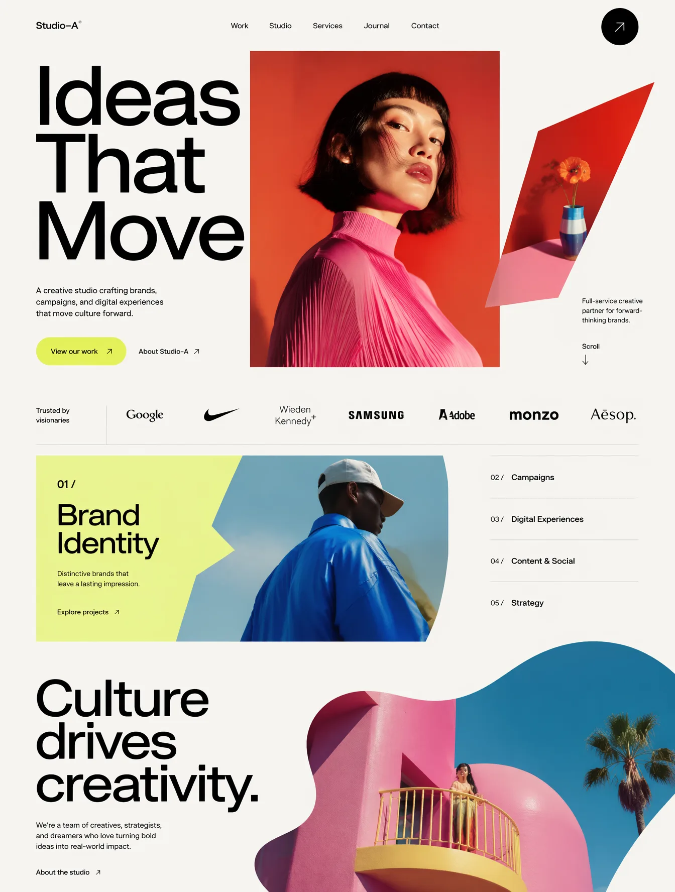 A Vibrant Creative Studio Landing Page AI Photo Prompt generated preview