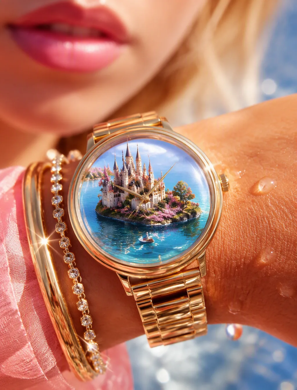 A Watch On A Womans Wrist AI Photo Prompt generated preview
