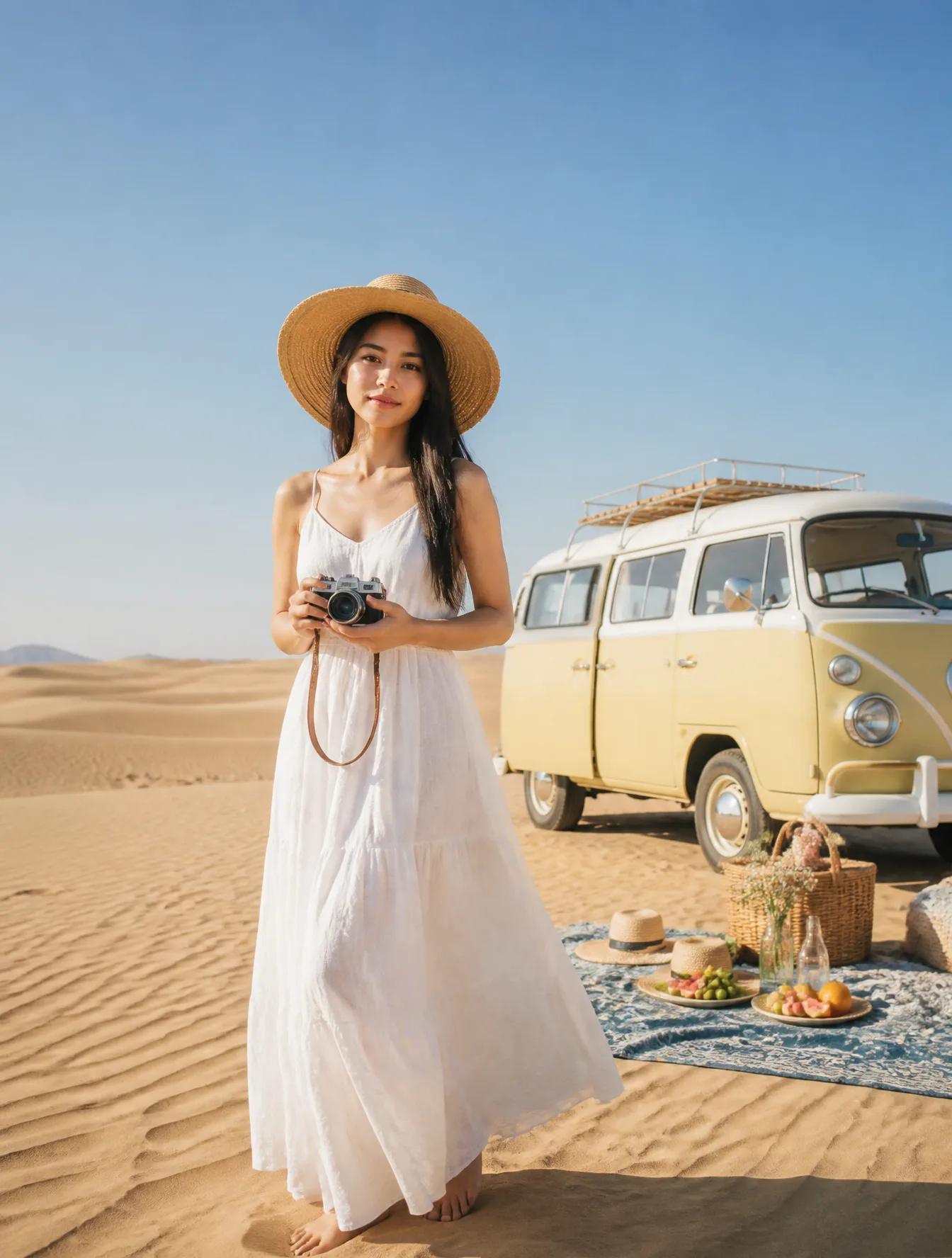 A Wide Shot Of A Woman AI Photo Prompt generated preview
